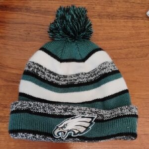 Philadelphia Eagles Green White Black Knit Pom Beanie NFL